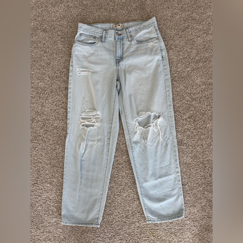 Madewell Distressed Light Wash Boyfriend Jeans